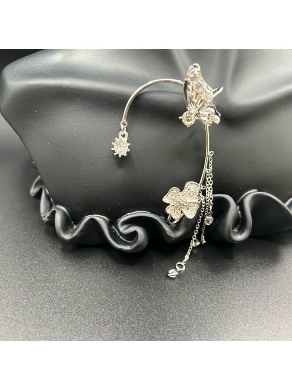 Silver Butterfly Ear Cuff